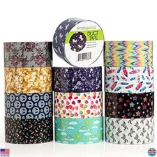12 Pack Decorative Duct Tape Variety - 10 Yards Each, Craft Supplies for All