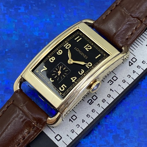 Exquisite Vintage 1938 Man’s LONGINES Stunning Black Dial Serviced & WARRANTY - Picture 7 of 10