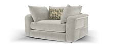 Sofology Westwood Fabric Loveseat in Teddy Chenille Silver Mix