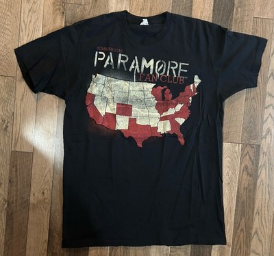 Y2K Summer 2010 Paramore Fan Club T-Shirt Black Hayley Williams Music Tour Rock 