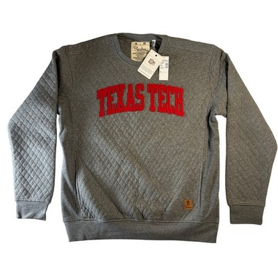 Texas Tech Red Raiders Pressbox Moose Quilted Gray Pullover Sweatshirt XL NWT