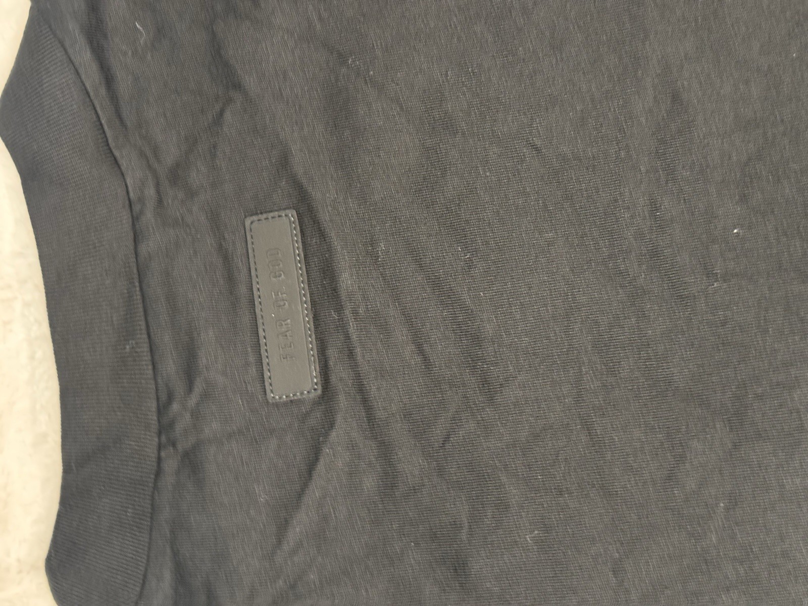 Essential Fear of God Black mens MED Pique 90s Short Sleeve Tee Free ShippingA39 thumbnail 4