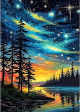 Starry Night Diamond Art Kits for Adults, Crafts 5D Diamond Painting Dot Kit for