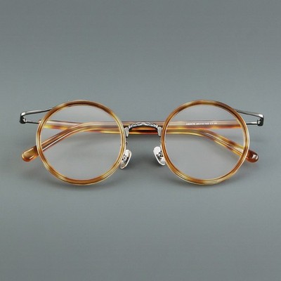 Unisex Retro Round Full Rim Clear Lens Eyewear Metal Spectacles Frame Unique