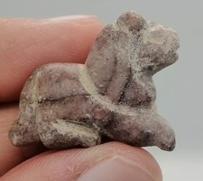 Old Roman Stone Carved Animal Bead Pendant Drilled Amulet Collectible