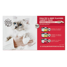 Poultry & Beef Cuts in Gravy Wet Cat Food Variety Pack, 5.5 oz Cans (40 pack) 2.11 per gallon