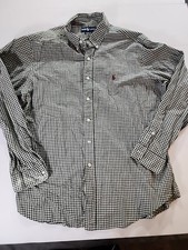 Ralph Lauren Shirt Mens XL Green Check Classic Fit Button Up Long Sleeve