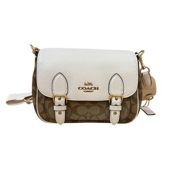 NWT Coach C6781 Lucy Crossbody In Signature Canvas Khaki/Chalk Adjustable Strap
