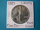 US COINS 1987 YEAR US EAGLE S$1 DOLLAR SILVER COIN 1 OZ FINE SILVER.