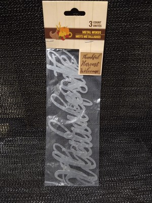 Fall Craft Supply - Thankful, Harvest, Welcome, Metal Die Cut Words