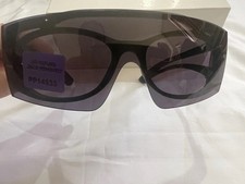 Alexander McQueen PRP 318€ AM0489S Shield Sunglasses Cut Out Logo 