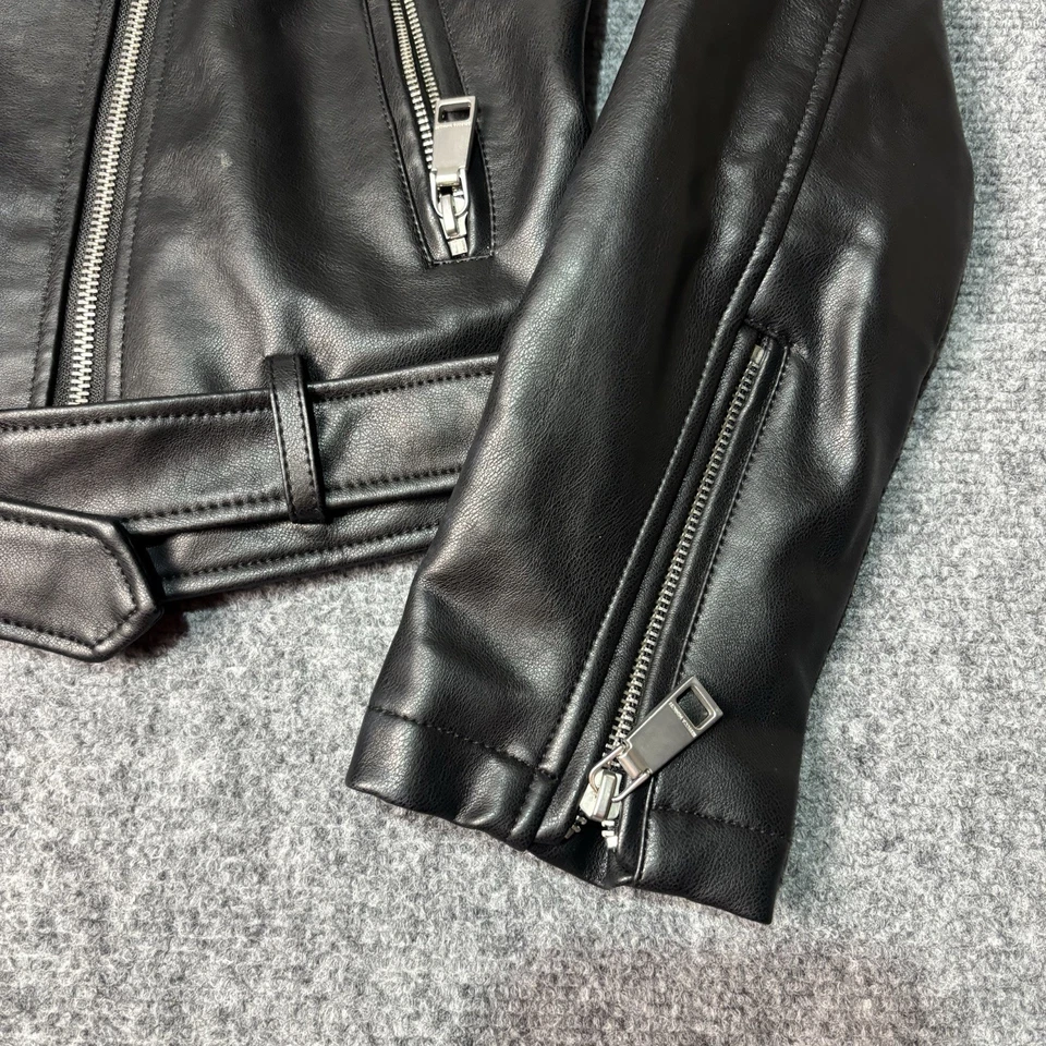 Chaqueta de Moto Rebecca Minkoff Cuero Sintético Negra Motociclista Grunge Mujer’s Mediana Foto 2 de 4