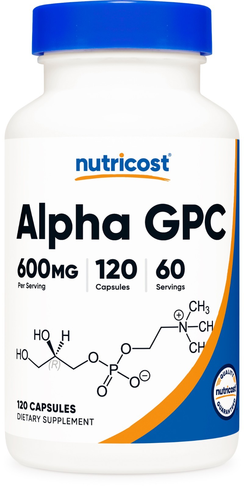 Nutricost Alpha GPC 600mg Per Serving, 120 Vegetarian Capsules - Non-GMO