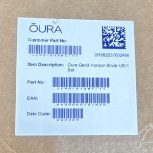 ŌURA Oura Ring Gen3 Horizon Silver US 11 Activity Tracker Bluetooth iOS/Android