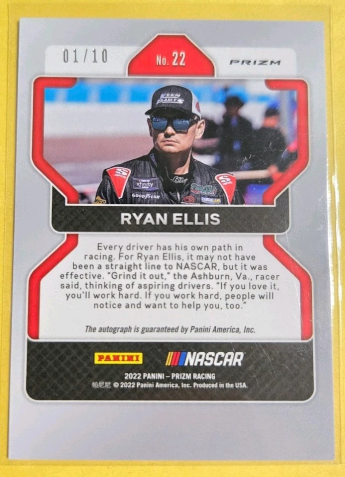 2022 Panini Prizm Ryan Ellis #22 GOLD PRIZM ROOKIE CARD.  SERIAL #D # 1/10 - Image 3 of 3