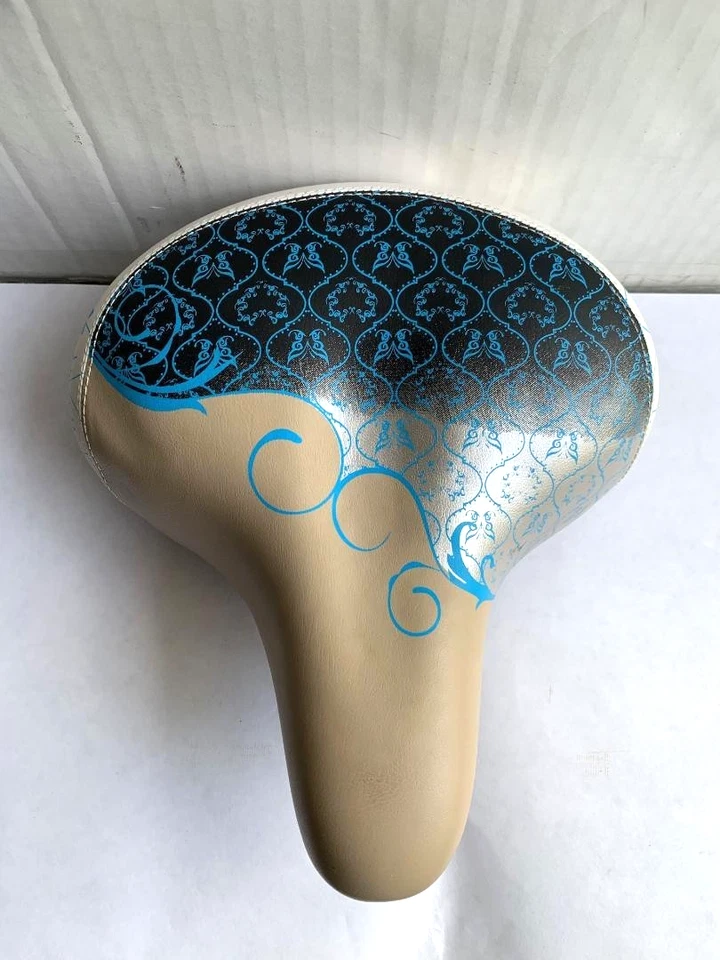 Asiento de bicicleta personalizado Tri-Tone Cruiser City Triciclo Bicicleta CREMA/NEGRO/AZUL Foto 2 de 4