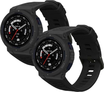 2x Silicone Strap Compatible with Amazfit Active Edge (A2212) - Black/Dark Green
