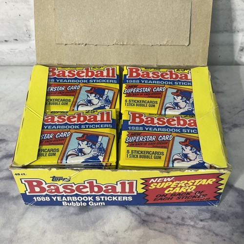 1988 Topps Baseball Yearbook Stickers 48 Count Sealed Packs Complete Box - Picture 9 of 9