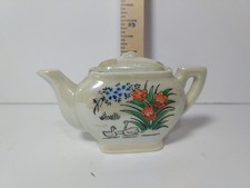  1 Antique Lusterware Hand Painted Floral Childs Tea Set TEA POT ONLY Japan