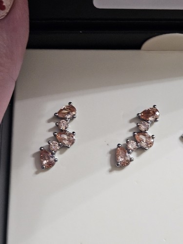Bomb Party Earrings Simply Studs 2024 Make It Count Smokey Topaz Cz On Hematite - Picture 5 of 6