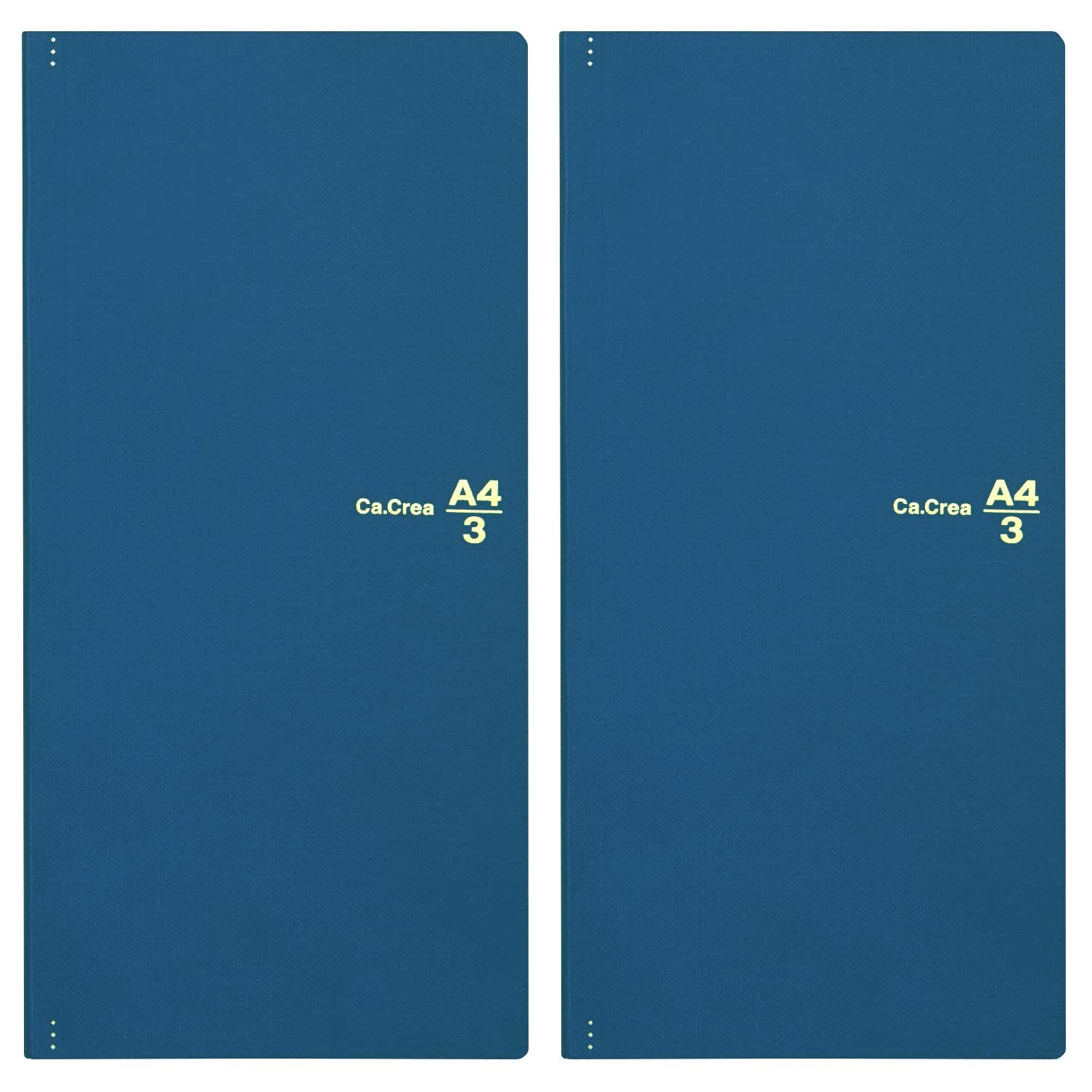 PLUS Memo Pad Notebook Ca.Crea A4 x 1/3 Premium Cloth Matte Navy 2 Books NO-605G