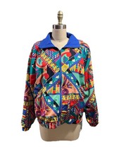 Vintage Women  s Head Reversible Bold Colorful Colorblock Tennis Jacket SZ M