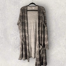 Lularoe Caroline Cardigan Sweater XL Gray Pattern NWT