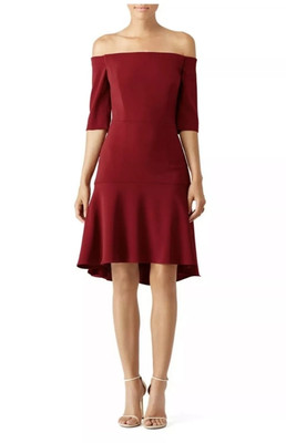 MILLY NEW YORK  450 DESIGNER Mini KLEID Burgunder 4US 34 36 S XS