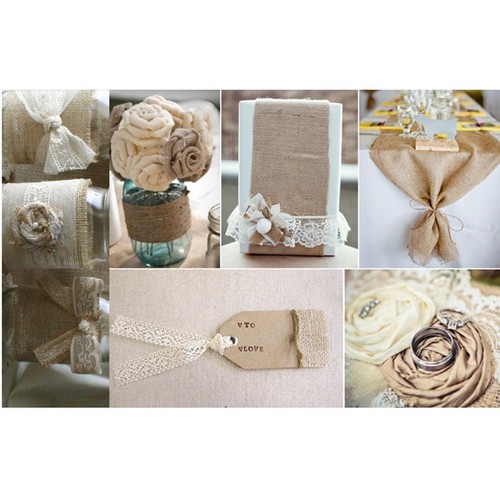 2 Meter Natural Rustic Jute Hessian Burlap Ribbon for Wedding mm - Picture 3 of 7