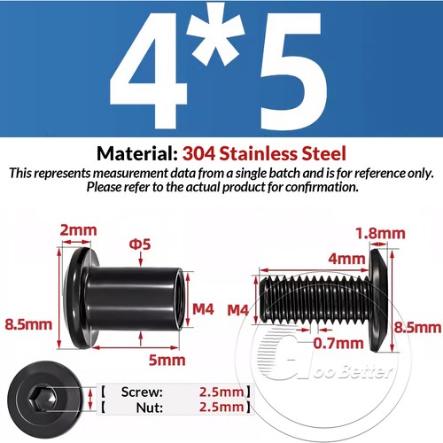 M2 M3 M4 FURNITURE CONNECTOR BOLTS & CAP NUTS JOINT UNIT A2 304 STAINLESS STEEL - Picture 45 of 63