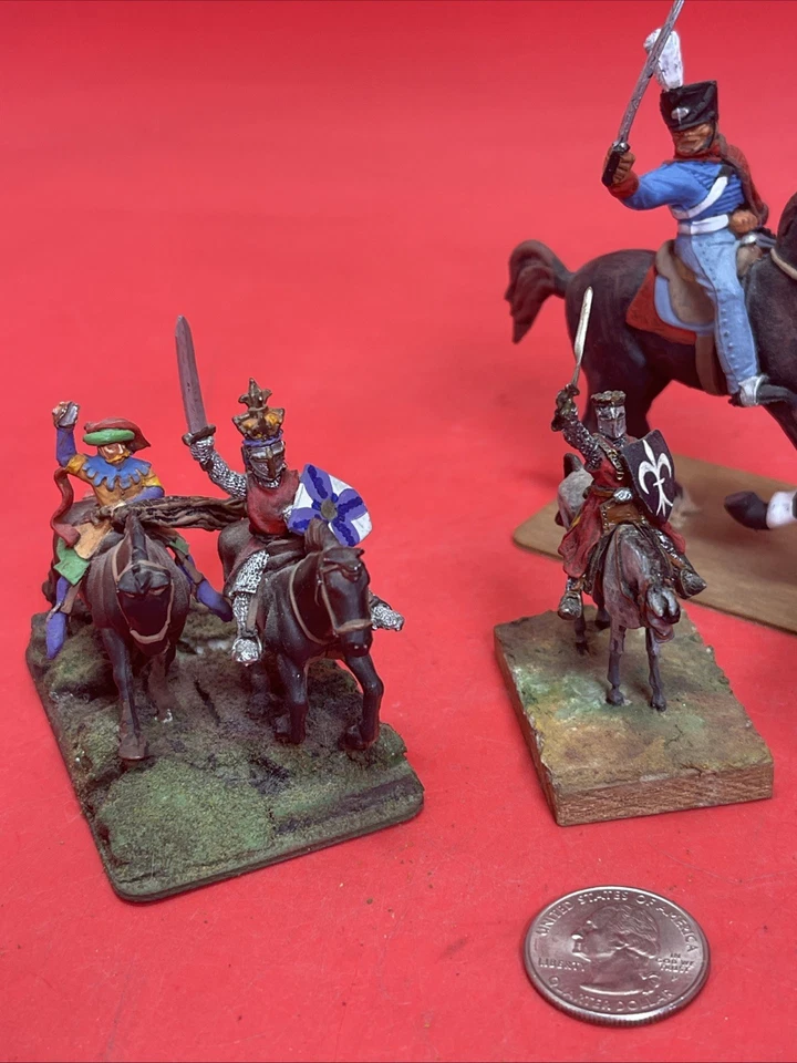 Painted Plastic Cavalry Miniatures on Horses,Mixed Medieval & Napoleonic Style - Image 4 of 4