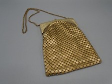 Vintage Handbag Purse Whiting Davis Gold Fish Tail Mesh Bag White Label