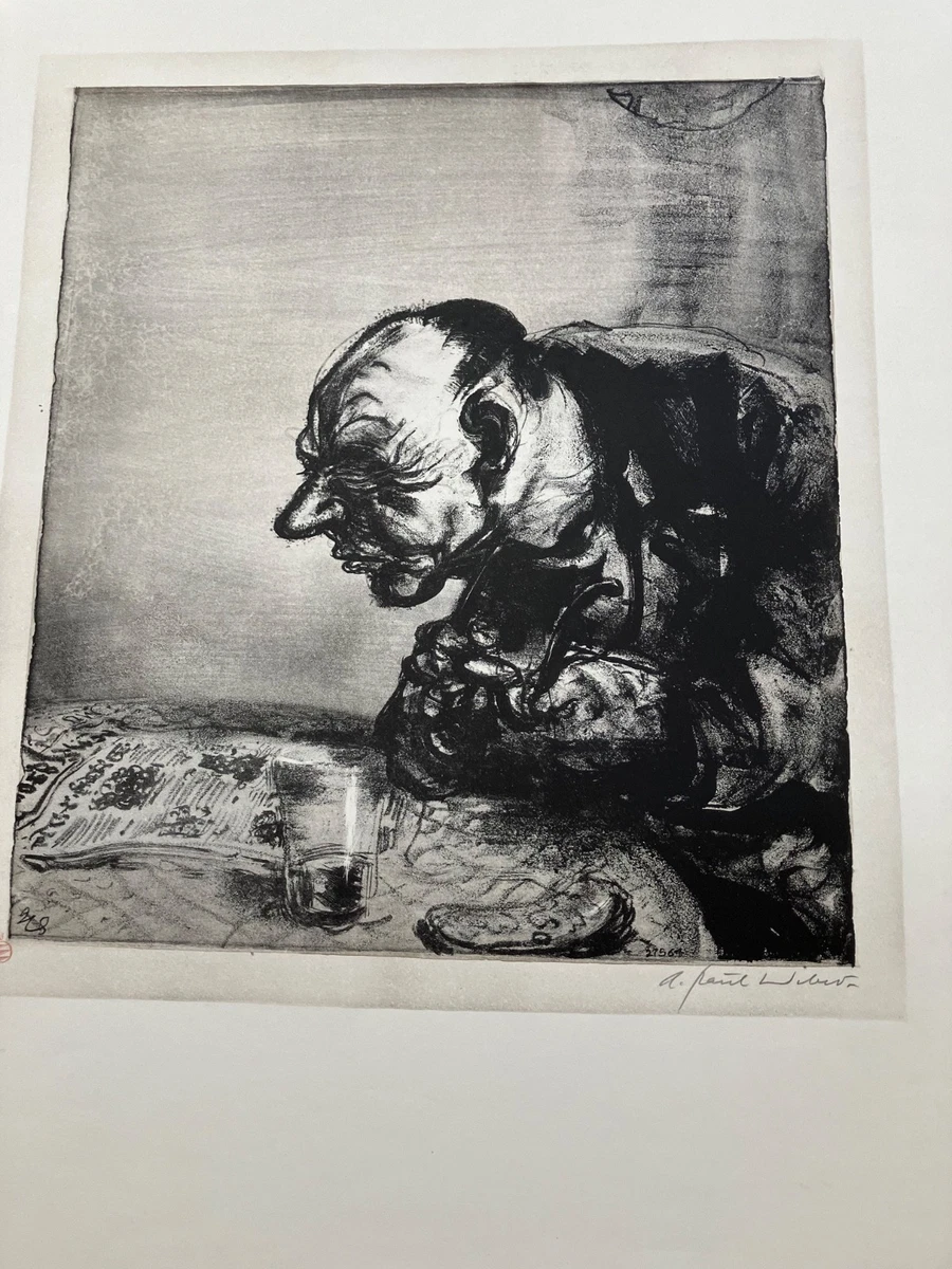 A. Paul Weber - Die Schlagzeile - Lithografie - handsigniert