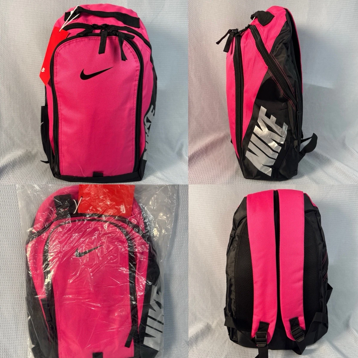 Nike Black & Hot Pink Rolling Backpack Pink Nike Airplane Carry-on Backpack Kids | Mercari main image 2