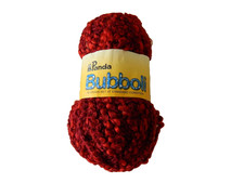 YARN Panda BUBBOLI Acrylic Boucle Red Burgundy Knitting Craft Hobby Australia