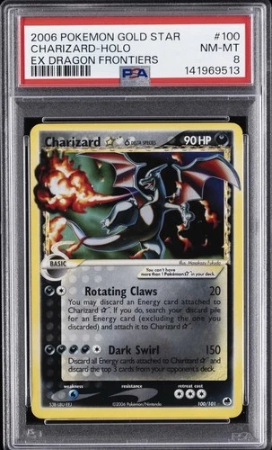 Pokémon TCG Charizard Star Gold Star Holo EX Dragon Frontiers PSA 8 2006