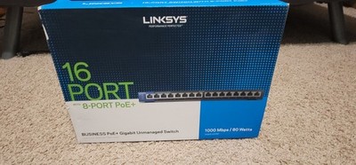 Linksys LGS116P , 16-Port (8 PORT POE+) Gigabit Business Network Switch (80W)