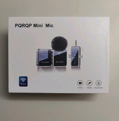 PQRQP 3 in 1 Microphone for iPhone/Android/Camera, Wireless Mini, Black