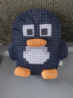 Nintendo Nanco Black Pixel Block Penguin Animal Plush Doll 10'' 