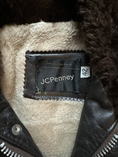 Vintage JC Penny Brown Leather Bomber Flight Jacket VT-3 Red Knights Size 42 - Picture 7 of 14