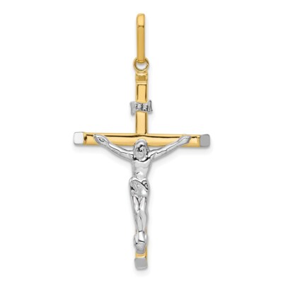 Echter 14kt Bicolor Kruzifix Anhänger