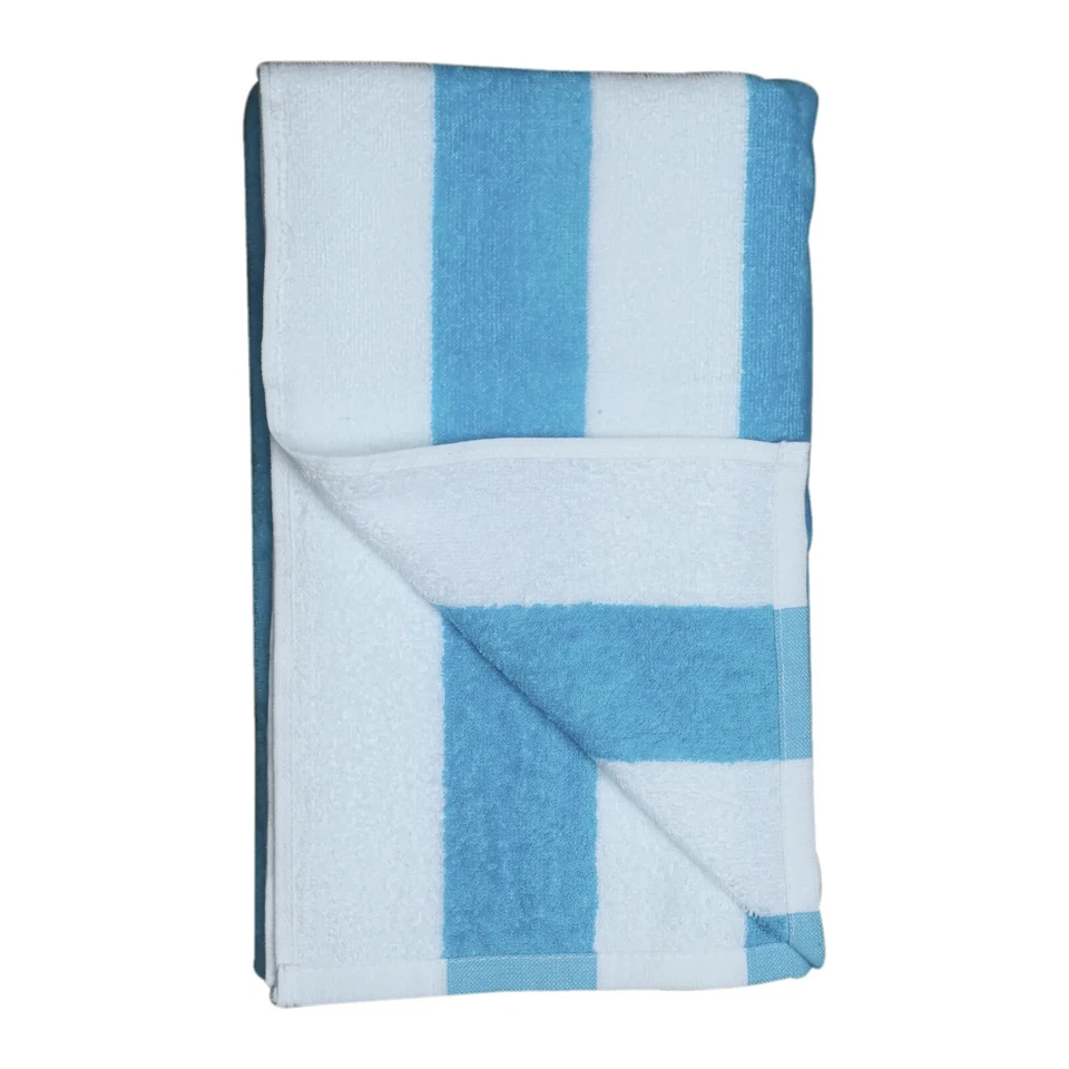 (Paquete de 4) Toalla de playa Mainstays verde azulado y blanco cabaña a rayas, 28" x 58" Foto 2 de 4