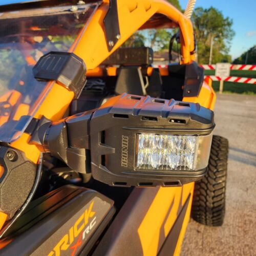 UTV Side Mirrors With LED Lights 1.75 - 2' Polaris RZR Can-Am Maverick X3 Honda - Picture 17 of 18