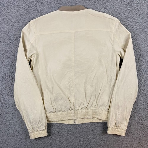 Theory Baharah Jacket Womens Small Linen Blend Lightweight Full Zip Bomber Ivory - Picture 8 of 12