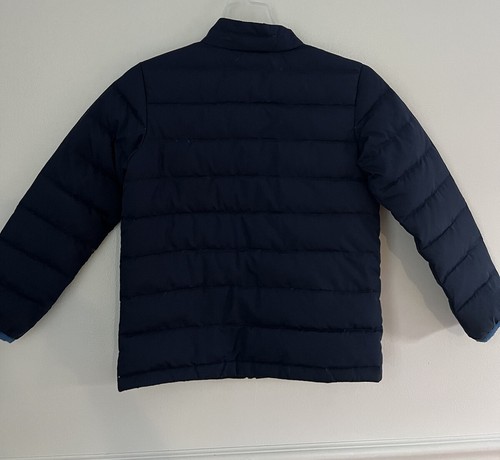 Hanna Andersson Navy Down Feather Lightweight Zip Up Jacket Size 130 - Picture 2 of 5