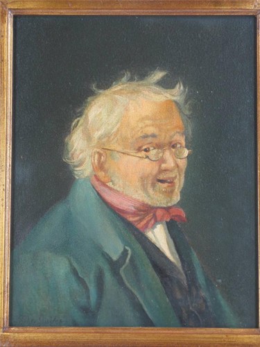 Art Max Gaisser Portrait of Gentleman Oil Panting on Panel Antique - Picture 7 of 10