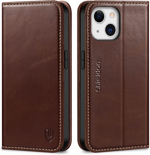 SHIELDON Wallet Case for iPhone 14 5G, Genuine Leather Flip with [Card... - Picture 127 of 153