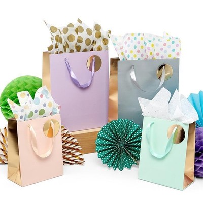Two-Tone Metallic Euro Gift Bag - Choose Color & Size