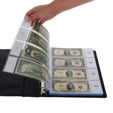 400 Modern Currency Album Pages PVC Free 4 Pocket Sheets Clear BCW Laser 3 Holes