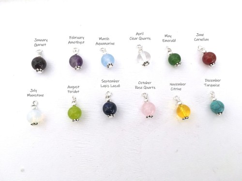 Memorial Necklace Miscarriage Baby Loss Birthstone Gemstone Feet Angel Wings - Picture 13 of 21